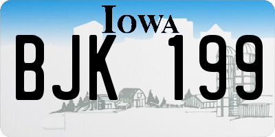 IA license plate BJK199
