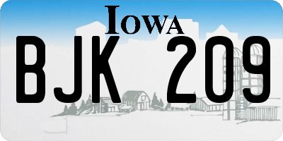IA license plate BJK209