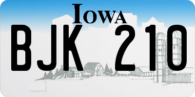 IA license plate BJK210