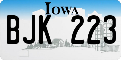 IA license plate BJK223