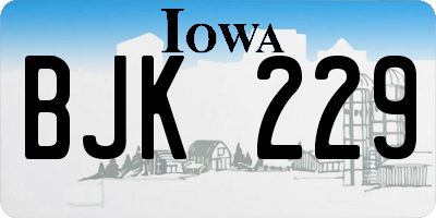 IA license plate BJK229