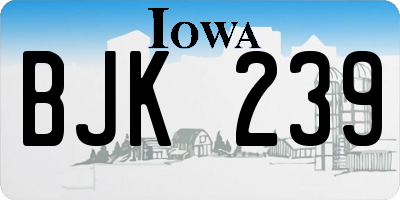 IA license plate BJK239