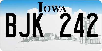 IA license plate BJK242