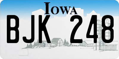 IA license plate BJK248