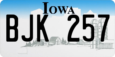 IA license plate BJK257