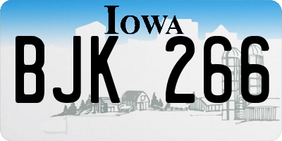 IA license plate BJK266