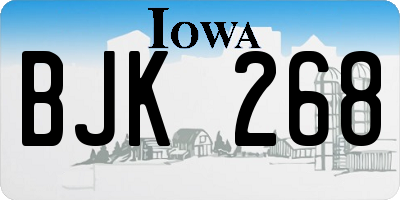 IA license plate BJK268