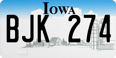 IA license plate BJK274