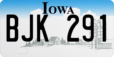 IA license plate BJK291