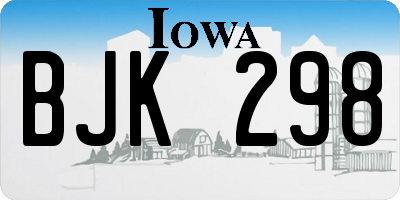 IA license plate BJK298