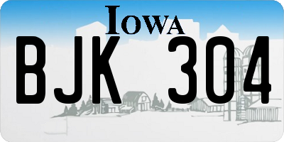 IA license plate BJK304