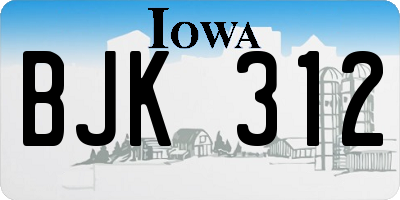 IA license plate BJK312
