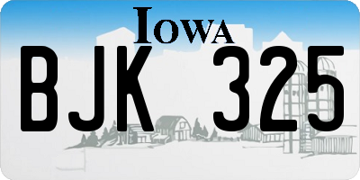IA license plate BJK325