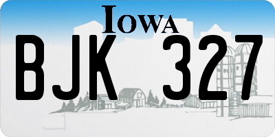 IA license plate BJK327