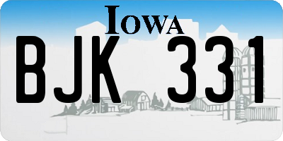 IA license plate BJK331