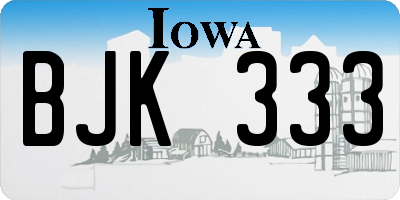 IA license plate BJK333