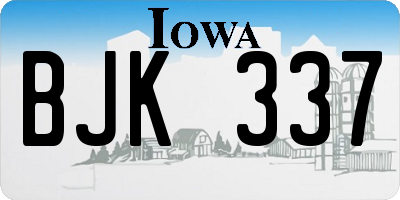 IA license plate BJK337