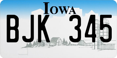 IA license plate BJK345