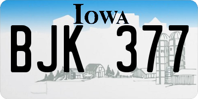 IA license plate BJK377