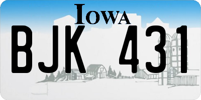IA license plate BJK431