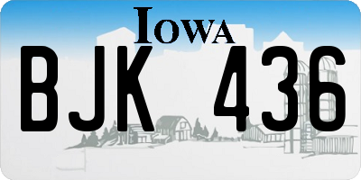 IA license plate BJK436