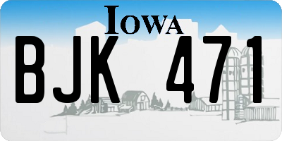 IA license plate BJK471