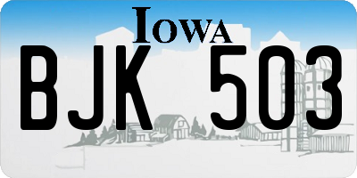 IA license plate BJK503