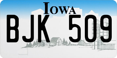 IA license plate BJK509