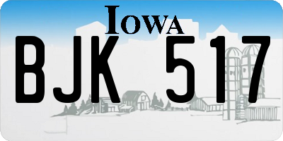 IA license plate BJK517