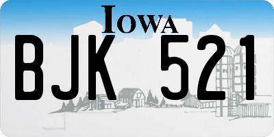 IA license plate BJK521