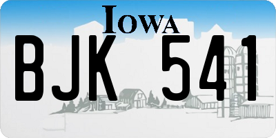 IA license plate BJK541