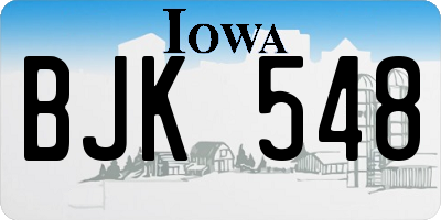 IA license plate BJK548
