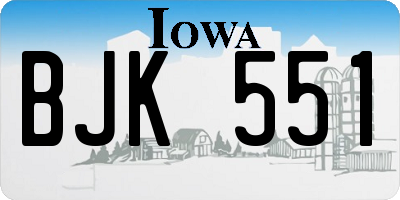 IA license plate BJK551