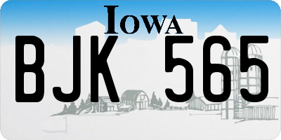 IA license plate BJK565
