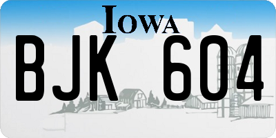 IA license plate BJK604