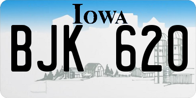 IA license plate BJK620