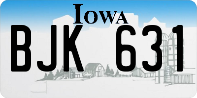 IA license plate BJK631