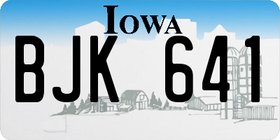 IA license plate BJK641