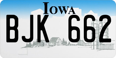 IA license plate BJK662