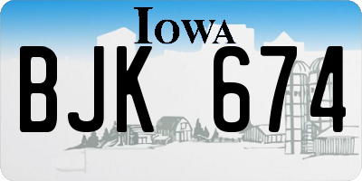 IA license plate BJK674
