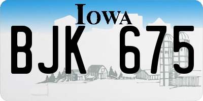 IA license plate BJK675