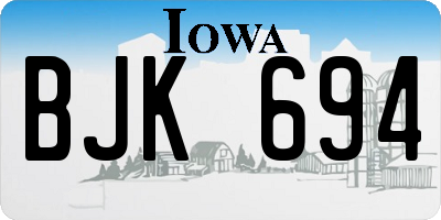 IA license plate BJK694
