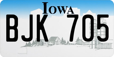 IA license plate BJK705