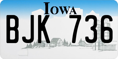 IA license plate BJK736