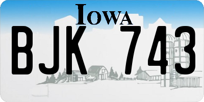 IA license plate BJK743
