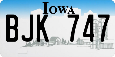 IA license plate BJK747