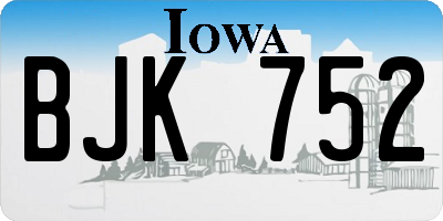 IA license plate BJK752