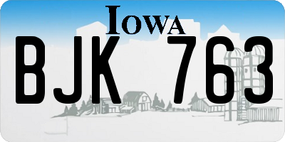 IA license plate BJK763