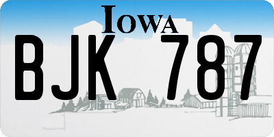 IA license plate BJK787