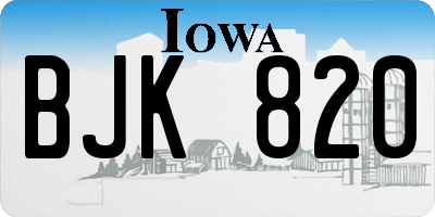 IA license plate BJK820